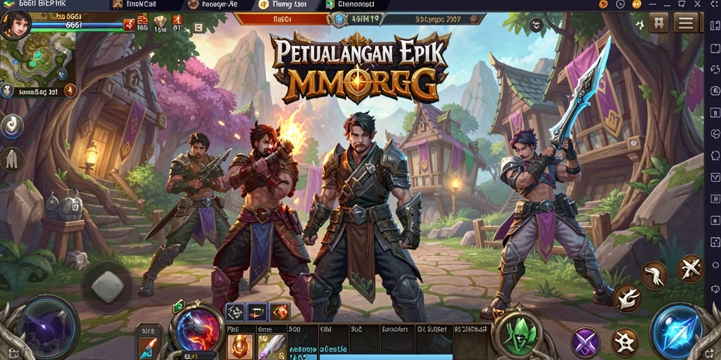 Screenshot menunjukkan aksi pertarungan seru dalam game MMORPG 666I.