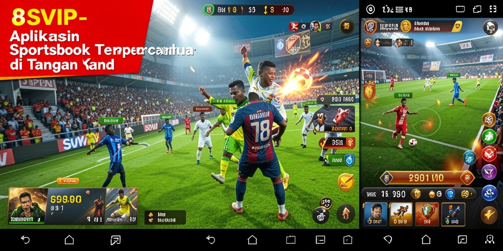 Tampilan antarmuka aplikasi Sportsbook 8SVIP yang menarik dan interaktif.