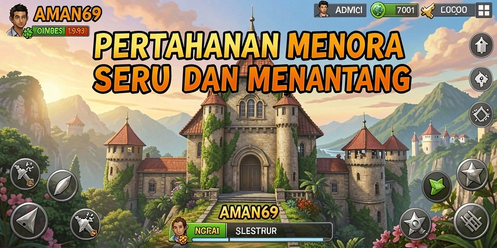 Tangkapan layar menampilkan aksi seru dalam game Tower Defense.