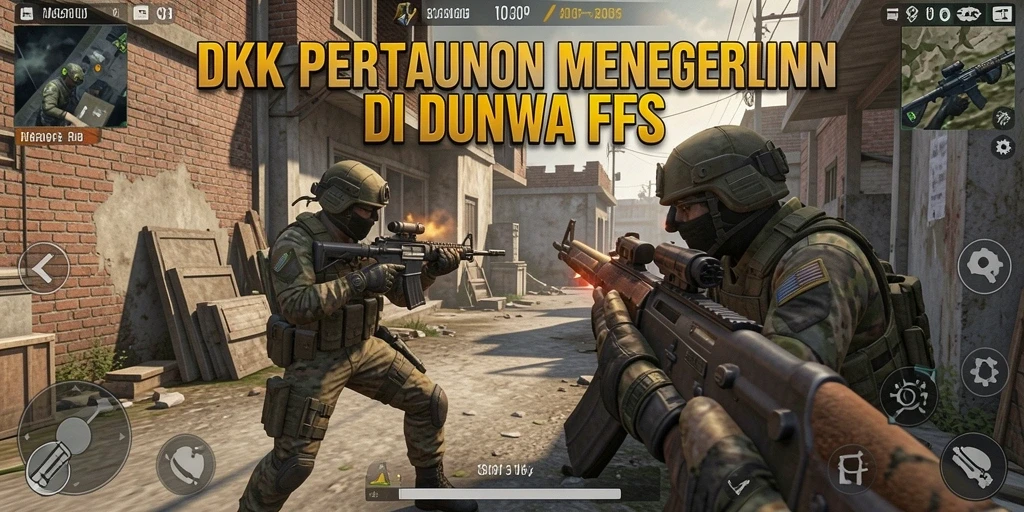Tampilan gameplay DKK yang intens dan mendebarkan dalam pertempuran FPS.