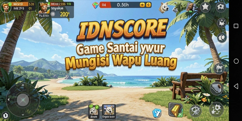 Tampilan gameplay seru dalam IDNSCORE yang penuh warna.