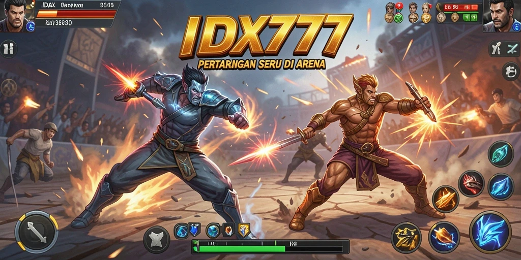 Gambar tampilan utama game Fighting IDX777 dengan pertarungan intense.