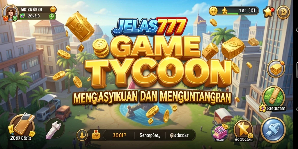 Tampilan gameplay menarik dari JELAS777 sebagai game Tycoon.