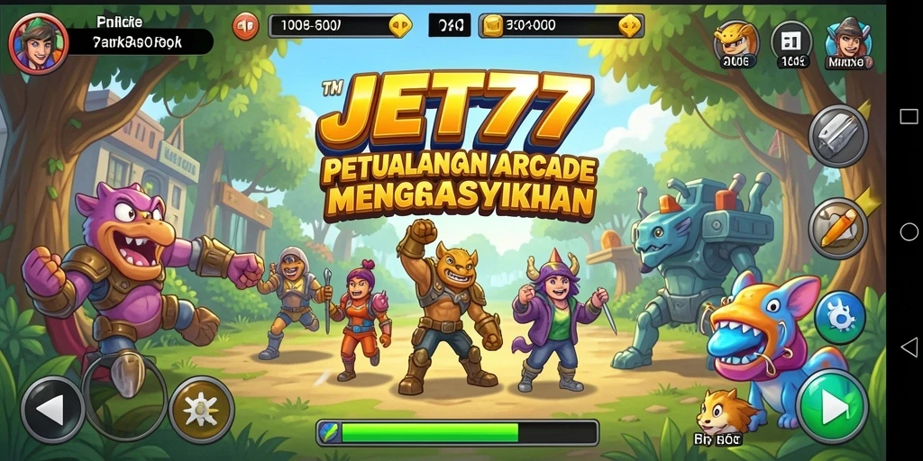 Screenshot gameplay JET77 menampilkan aksi seru dalam permainan arcade.