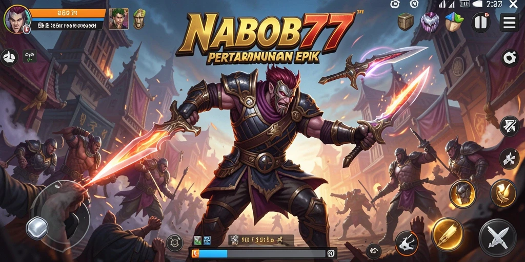 Tampilan gameplay NABOB77 menampilkan aksi pertarungan yang intens.