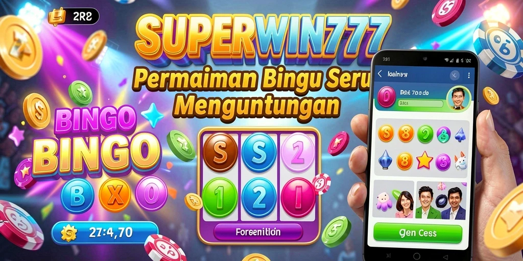 Tampilan gameplay SUPERWIN777 dengan interaksi Bingo yang seru dan mendebarkan.