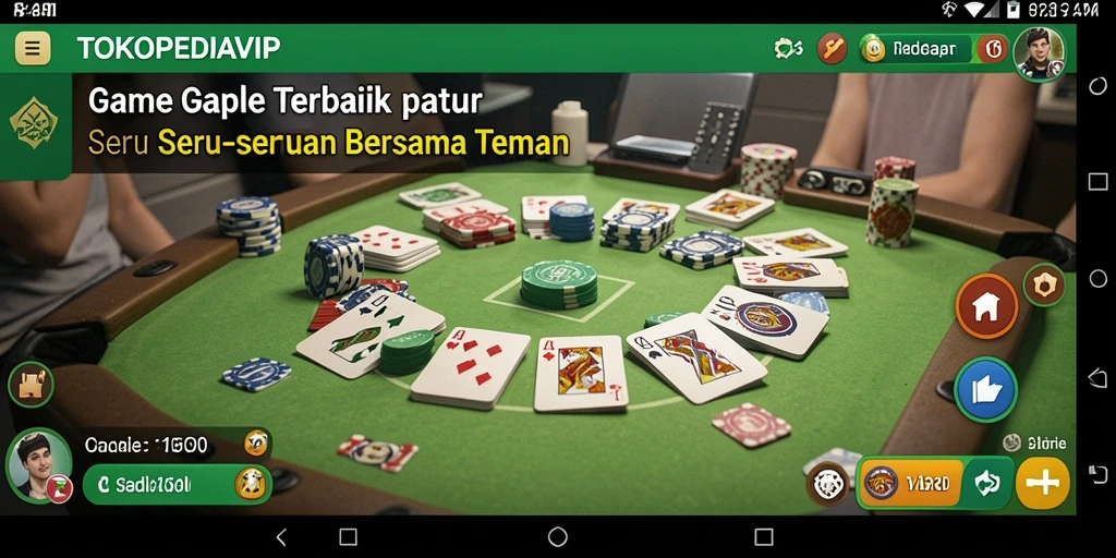 Tampilan gameplay Gaple yang seru dan menarik di TOKOPEDIAVIP.