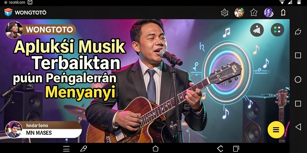 Screenshot gameplay WONGTOTO dengan pengguna yang sedang menyanyi.